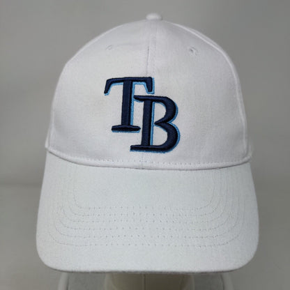 Tampa Bay Rays Snapback Hat White Embroidered Logo Adjustable Cotton MLB