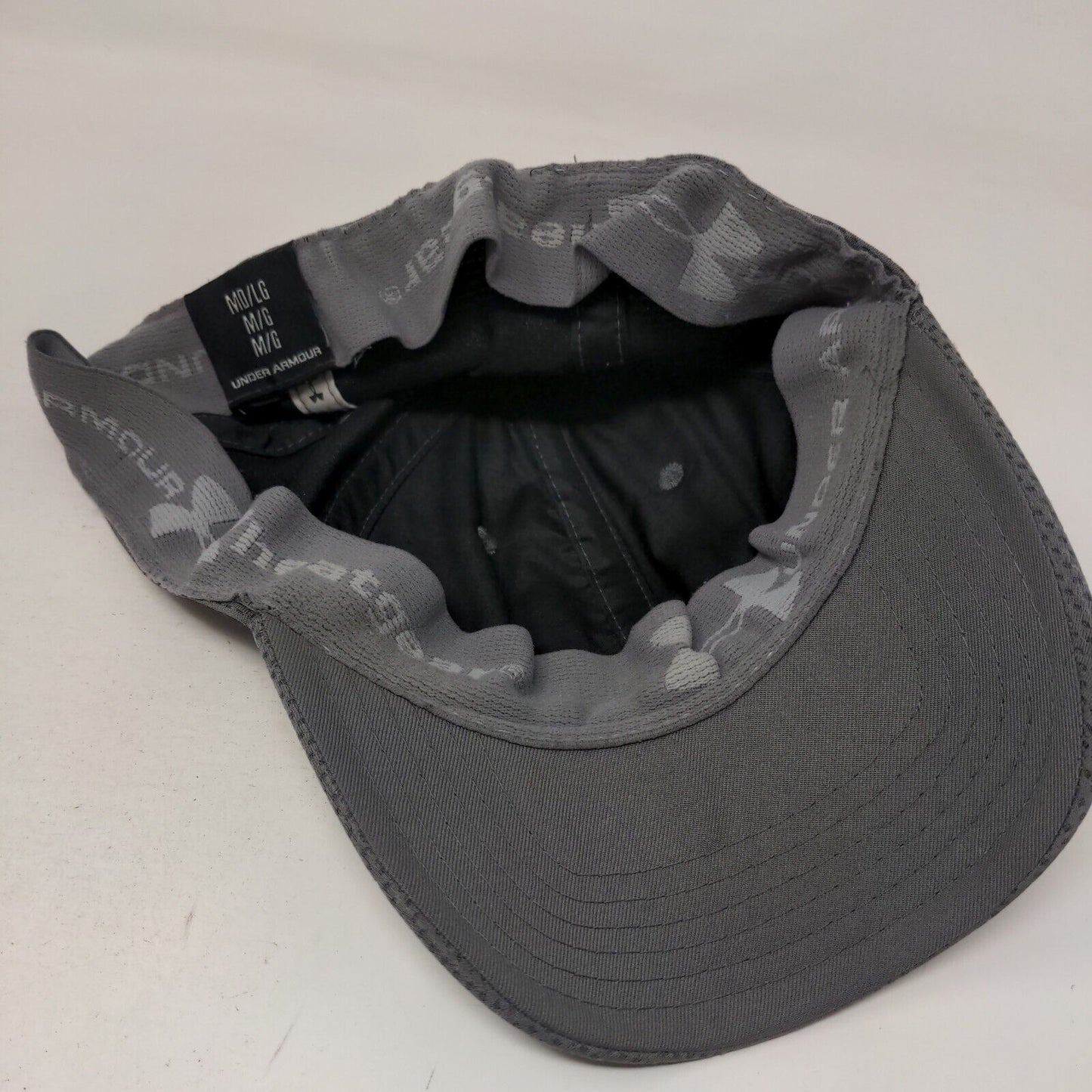 Under Armour Fitted Hat Gray M/L Embroidered Breathable Vented Holes