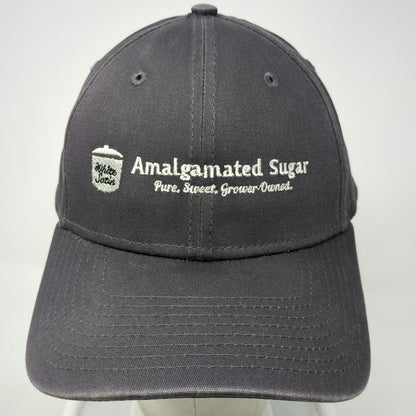 New Era Baseball Cap Gray M Amalgamated Sugar White Satin Stretch Fit Hat