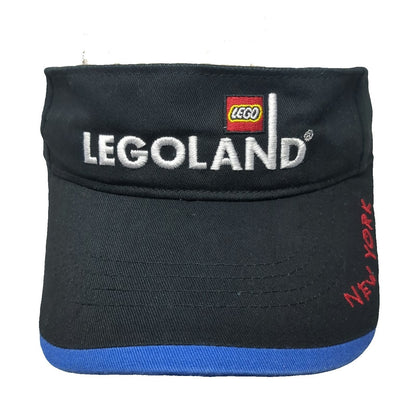 Legoland New York Visor Black One Size Adjustable Hat Strapback Blue Brim Logo