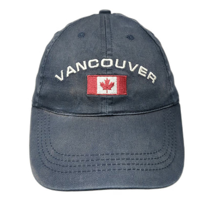 Vancouver Canada Flag Hat Baseball Cap Blue One Size Strapback Cotton Souvenir