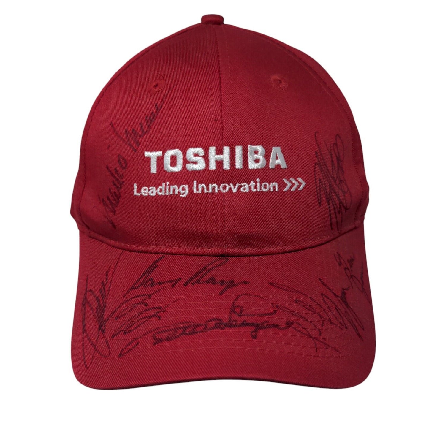 Toshiba Leading Innovation Hat Red OSFA Signed Port & Company 6 Panel