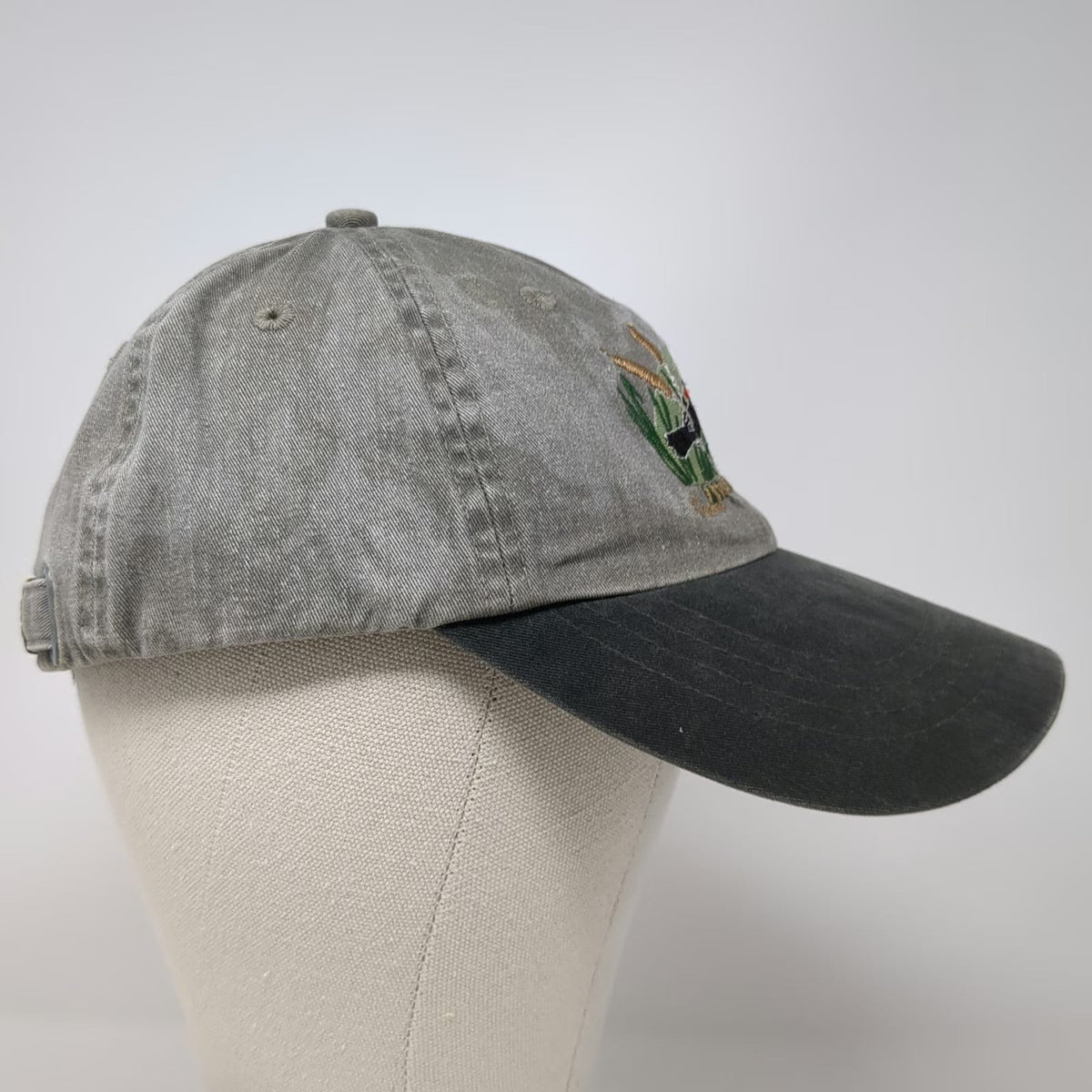 Port & Company Baseball Cap Gray Black One Size Idaho Master Naturalist Bird Hat