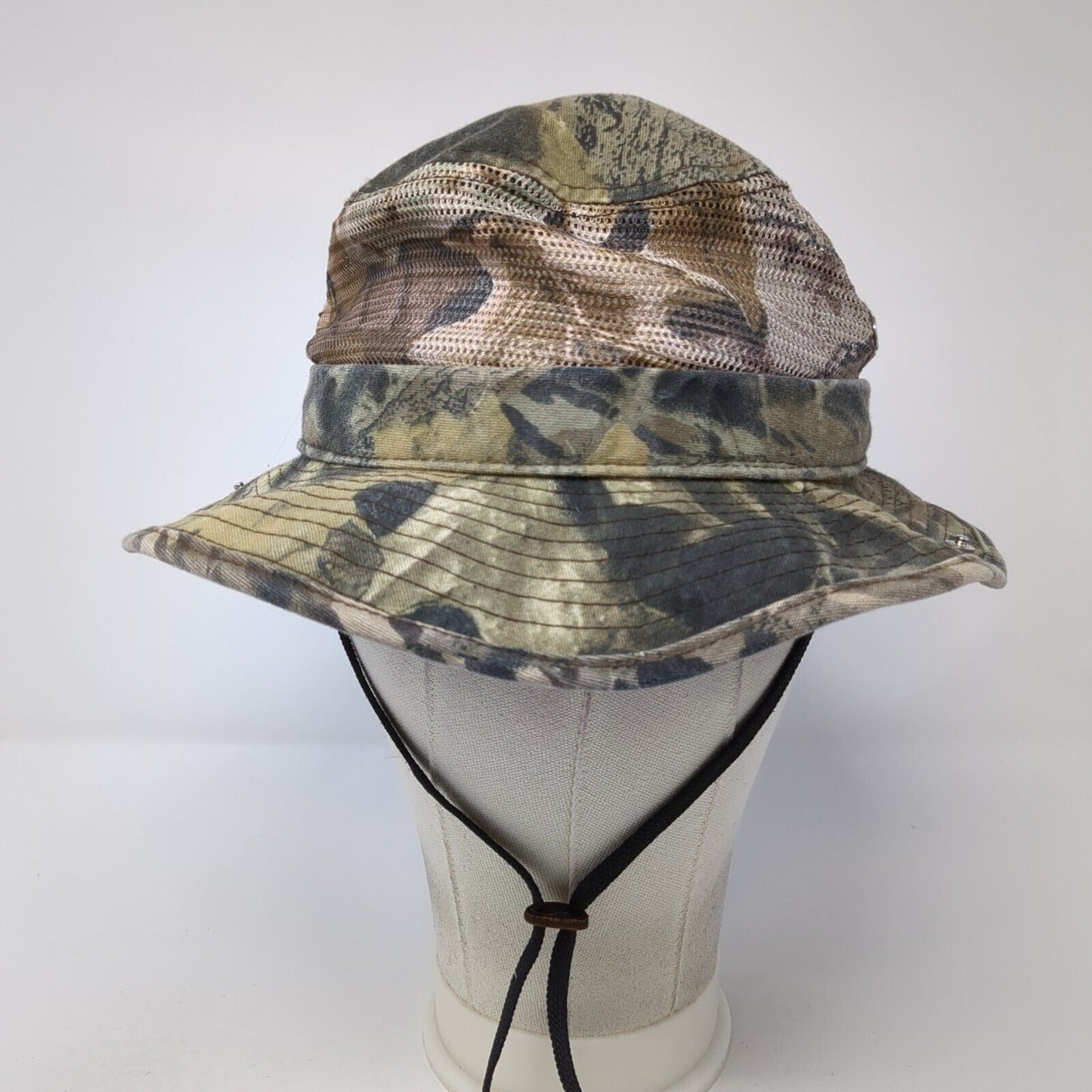 Unbranded Bucket Hat Camo Medium Chin Strap Foldable Mesh Trim Hunting