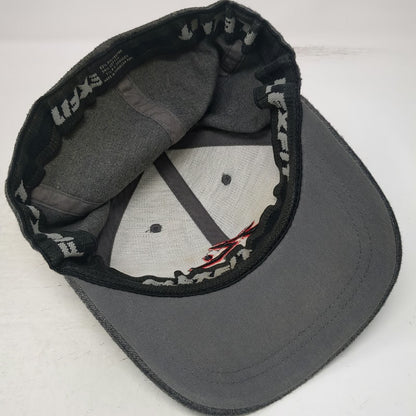 Rusty Baseball Cap Gray One Size Flexfit Embroidered Logo Surf Skate Wear Hat