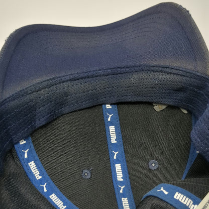 Puma Baseball Cap Blue XL Metal Logo Fitted Heathered Athletic Sports Casual Hat