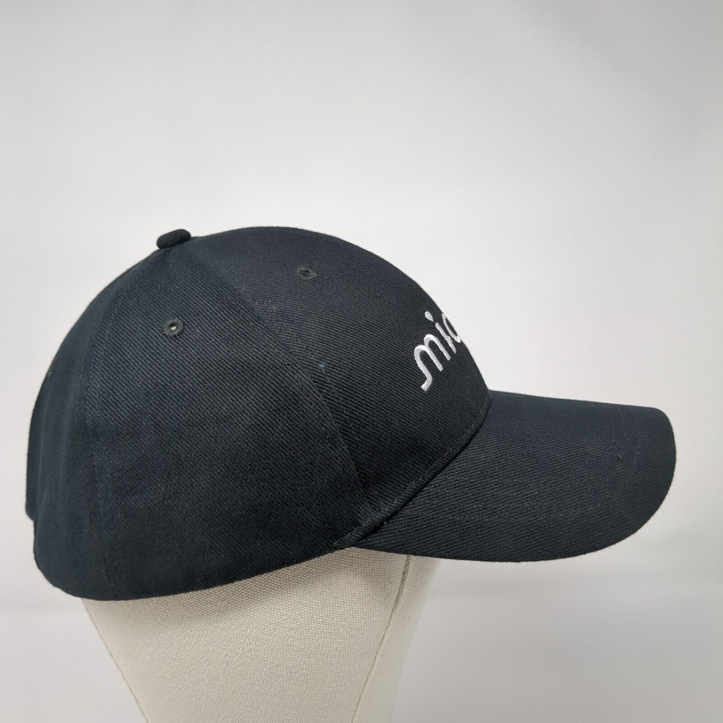 Micron Slideback Hat Black OSFA Adjustable Embroidered 6 Panel Solid