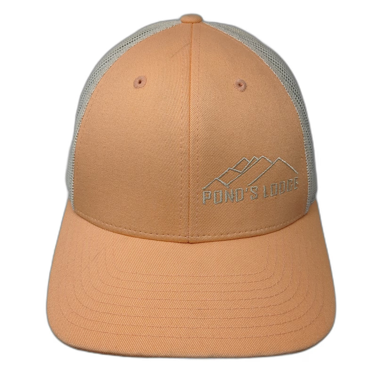 Richardson Trucker Hat Orange Beige L Mesh Back Ponds Lodge Mountain Snapback