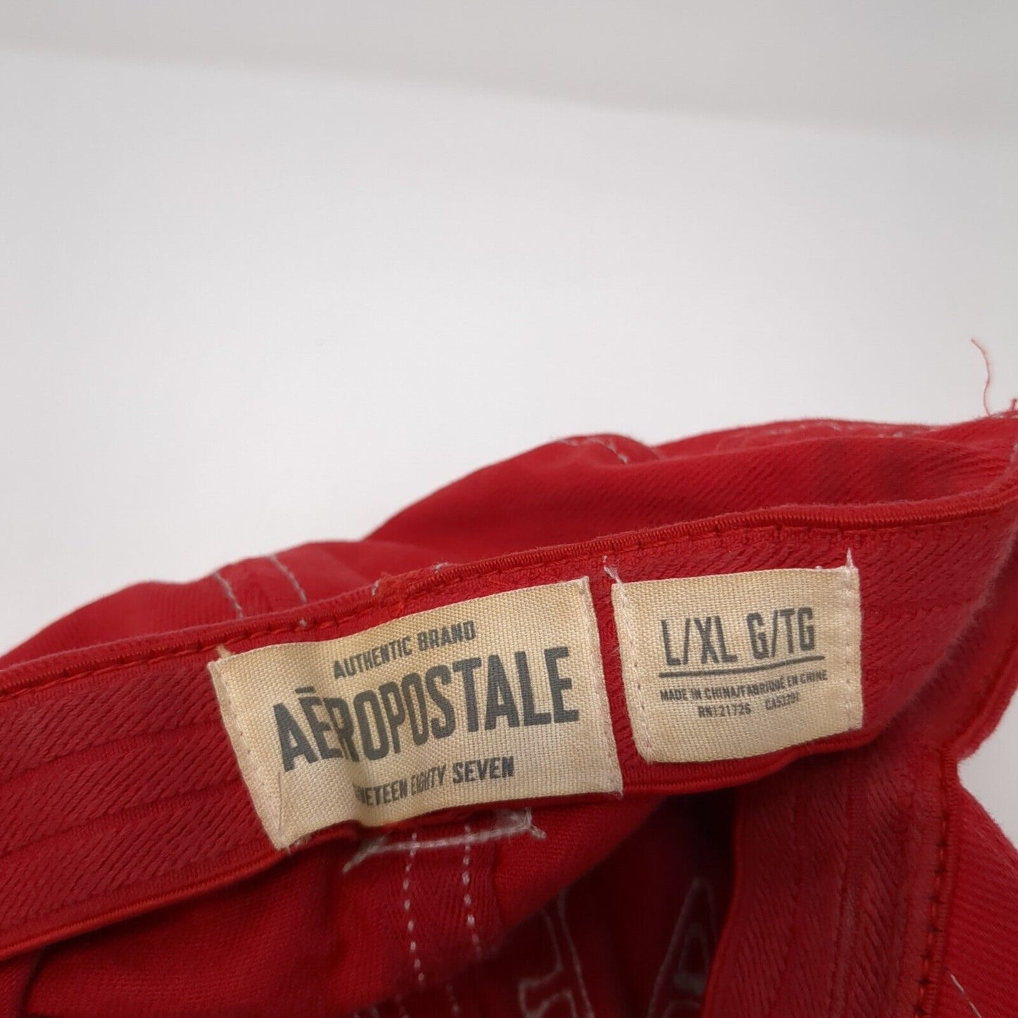Aero 87 California New York Fitted Hat Red L/XL Nu-Fit Distressed 6 Panel