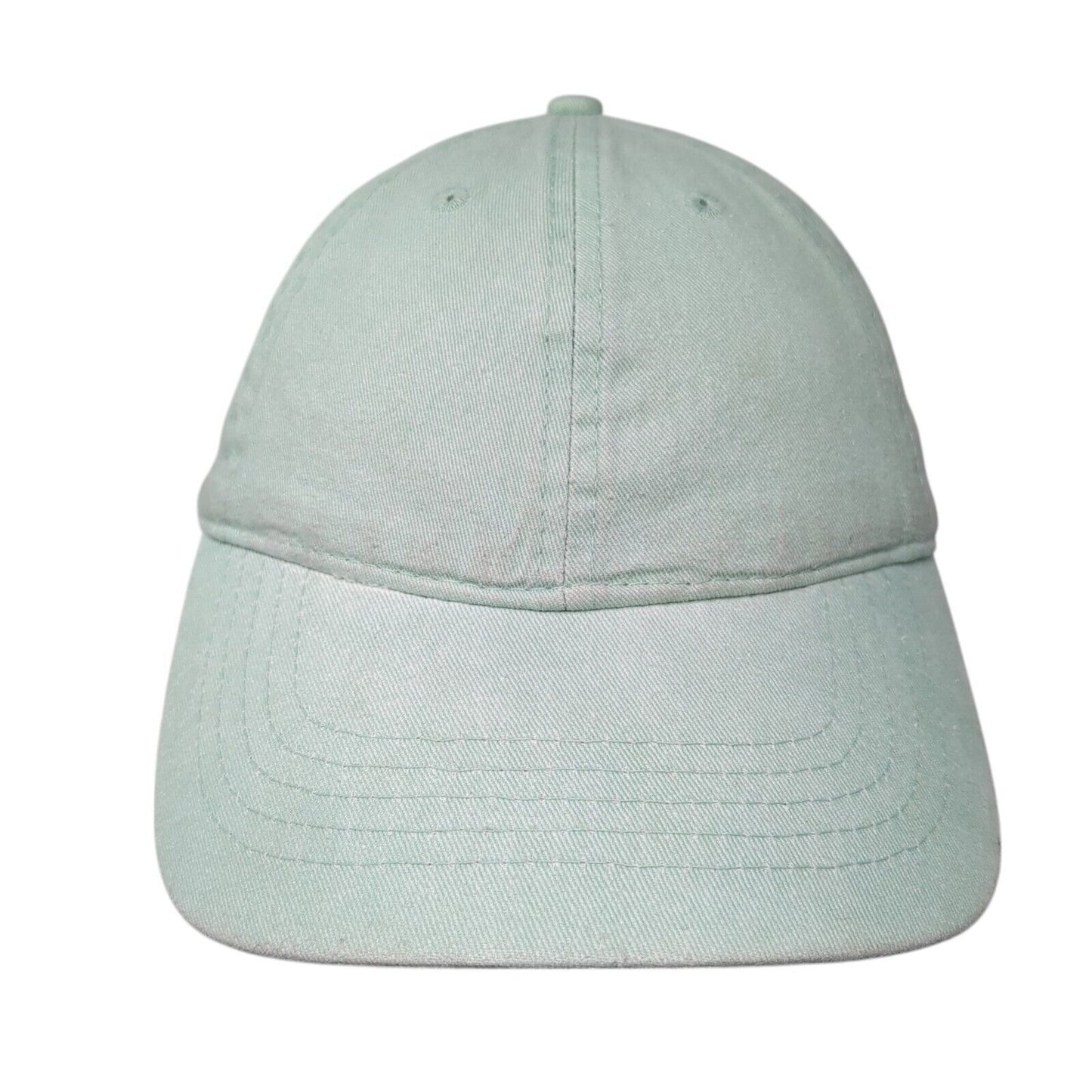 Unbranded Strapback Hat Green One Size Adjustable Vented Holes 6 Panel Blank