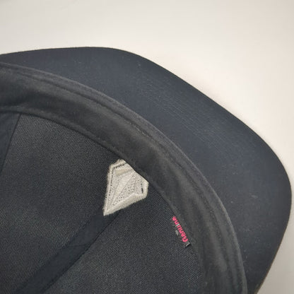 Volcom Snapback Black One Size Hat Embroidered Stone Logo Flat Brim 6 Panel