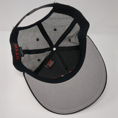 Otto Snapback Trucker Hat Black OSFM Adjustable Embroidered Mesh Back 6 Panel