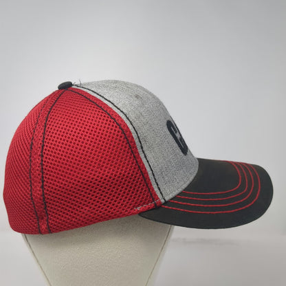 CAT Baseball Cap Gray Black Red One Size Stretch Fit Mesh Back Stitching Hat