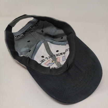 St. Maarten Martin Men's Strapback Hat Gray Adjustable Embroidered Flags Logo