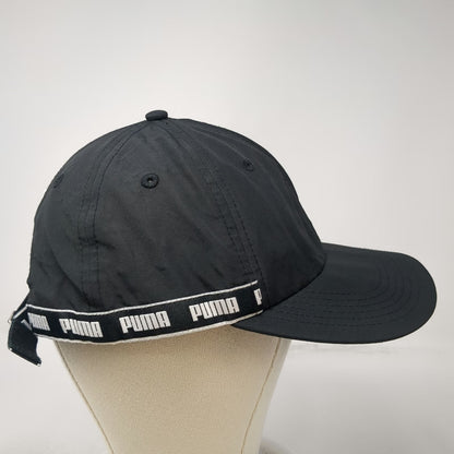 Puma Baseball Cap Black One Size Cat Logo Script Band Slideback Performance Hat