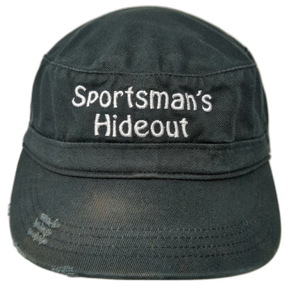 District Threads Army Cap Black One Size Sportsmans Hideout Frayed Brim Hat