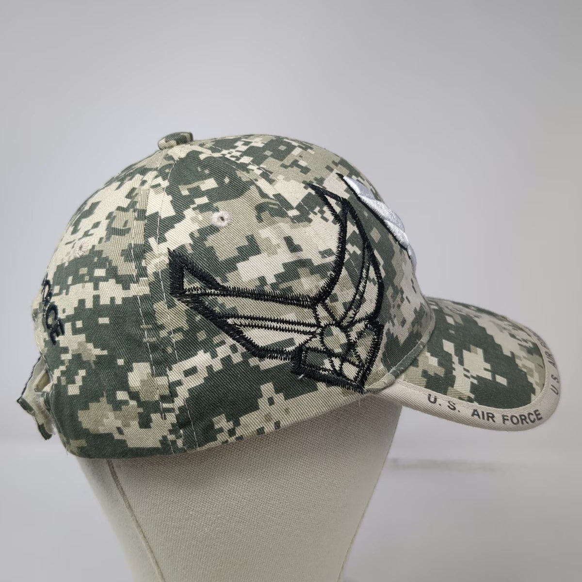 K&S Unique Baseball Cap Green One Size Digital Camo US Air Force Embroidered Hat