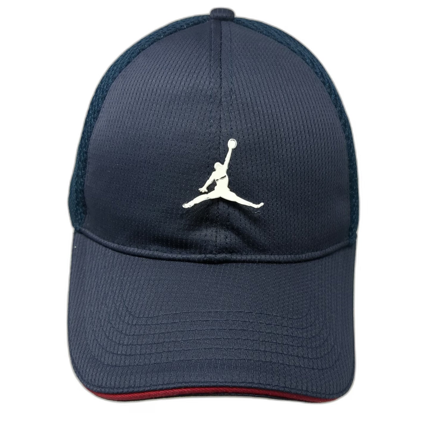 Jordan Baseball Cap Blue OS Mesh Back Jumpman Logo Red Accent Slideback Hat