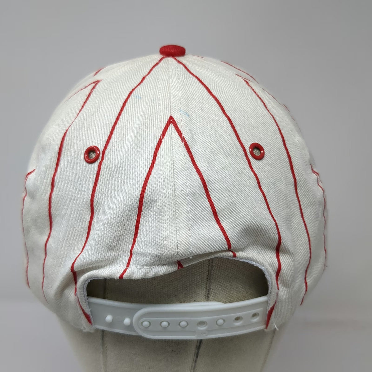 KC 5 Panel White Red One Size Coca-Cola Enjoy Script Pinstripe Snapback Hat