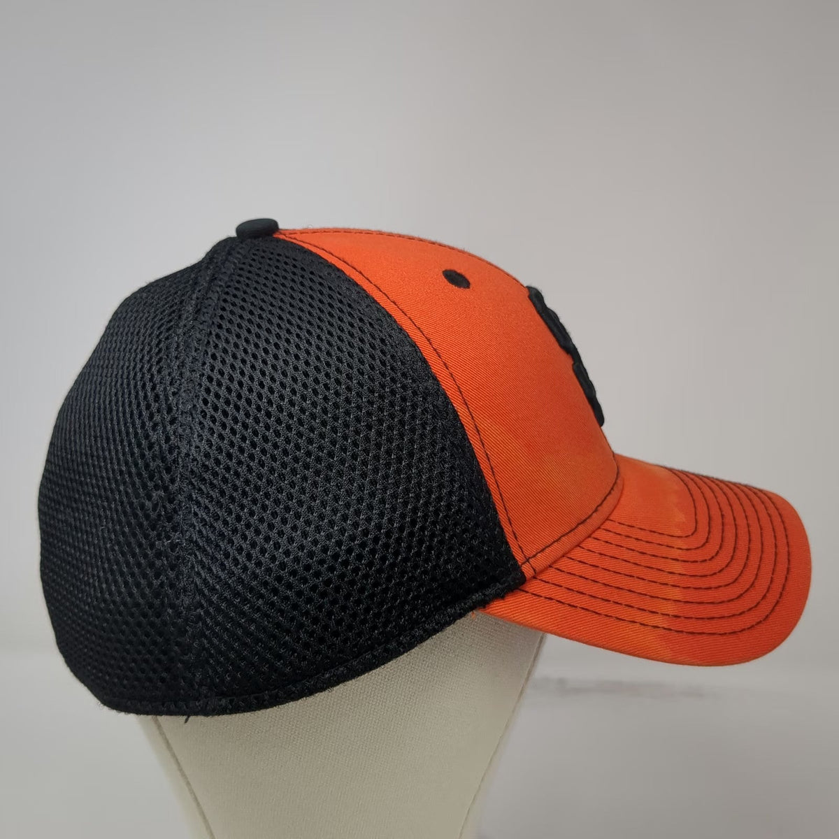 San Francisco Giants MLB New Era Baseball Cap Orange XL 39THIRTY Mesh Back Black
