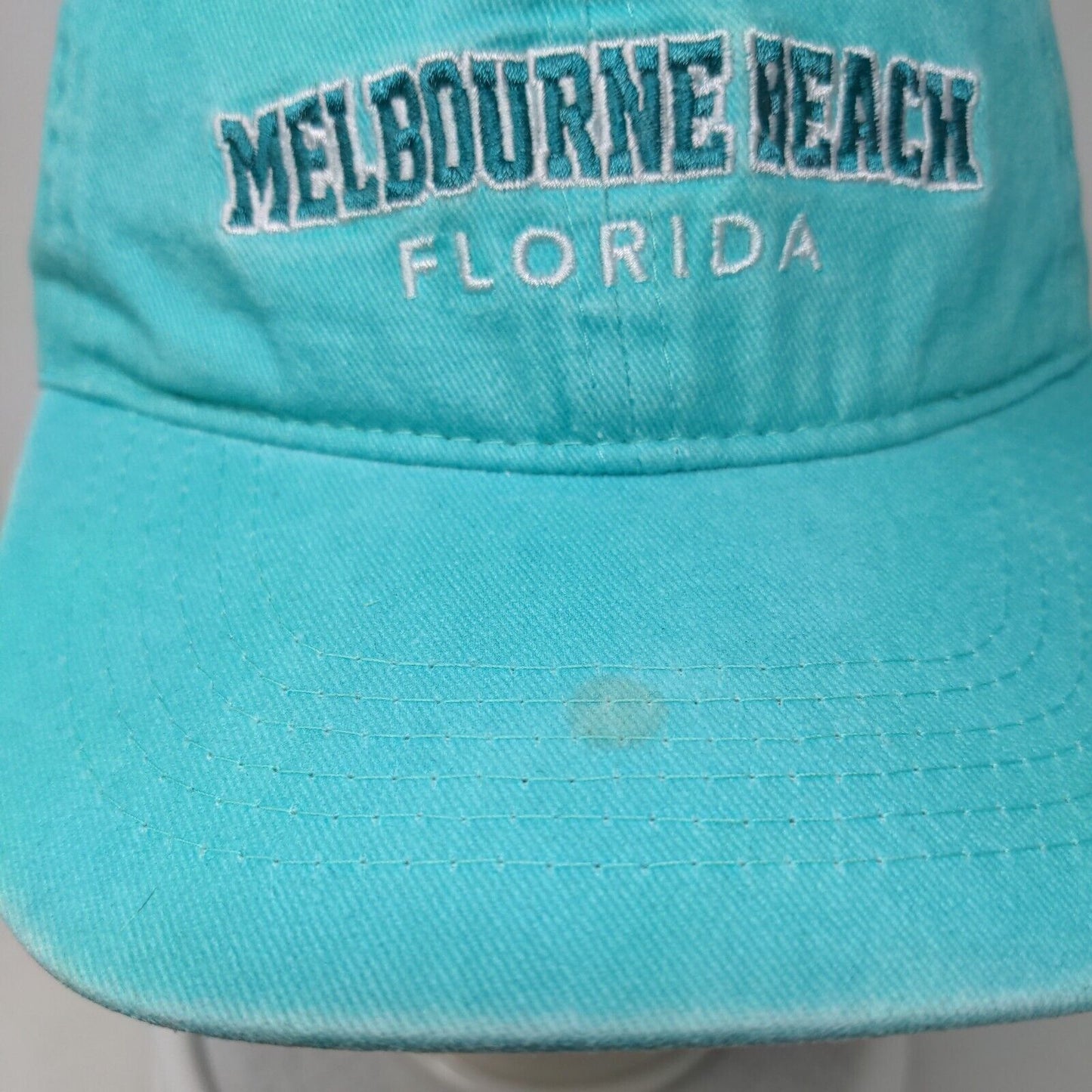 Melbourne Beach Florida Strapback Hat Greenish-Blue One Size Embroidered