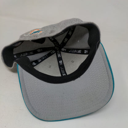 Miami Dolphins NFL Fitted Hat Gray Blue Size M Embroidered New Era 39Thirty