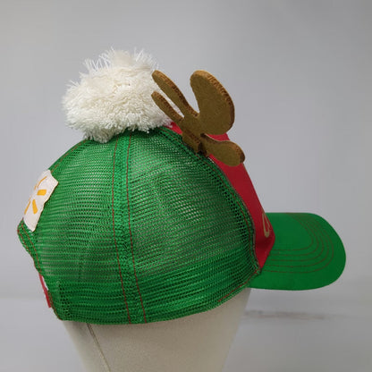 Walmart Trucker Hat Red Green One Size Rock This Christmas Antlers Pompom