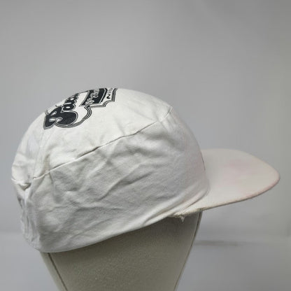 Adidas Army Cap White One Size Equipment Logo Elastic Back Flat Brim 3 Panel Hat