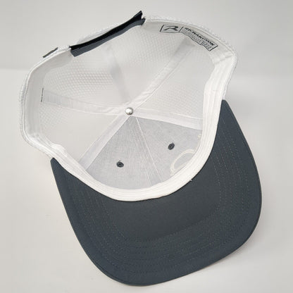 Richardson R-Active Strapback Trucker Hat Gray One Size Mesh Back Logo