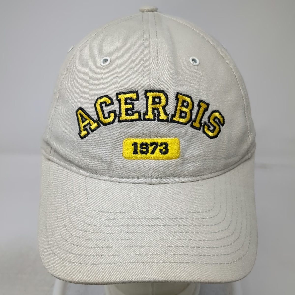 Acerbis Snapback Beige Yellow Black One Size Hat 1973 Embroidered Logo Cotton