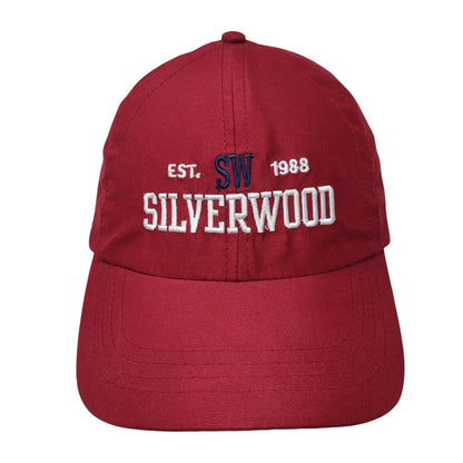 Silverwood Est. 1988 Strapback Hat Red OSFM Adjustable Embroidered Breathable