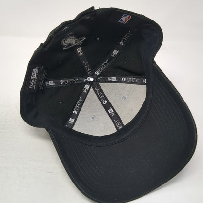 New Era NBA Miami Heat Black One Size Cap Hat Embroidered Logo Curved Brim Strap