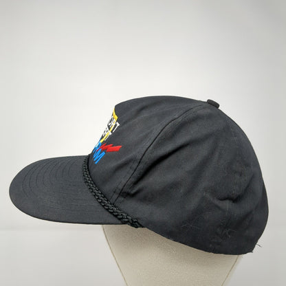 Support Desert Storm Strapback Rope Hat Black One Size Adjustable
