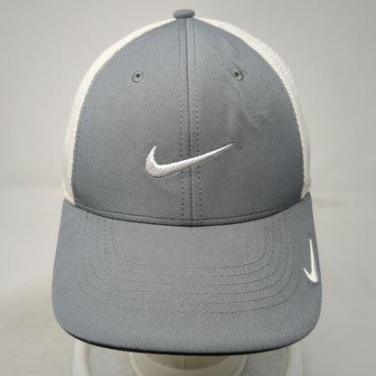 Nike Baseball Cap Gray XL Mesh Back Dri-Fit Legacy 91 Swoosh Hat Stretch Fit