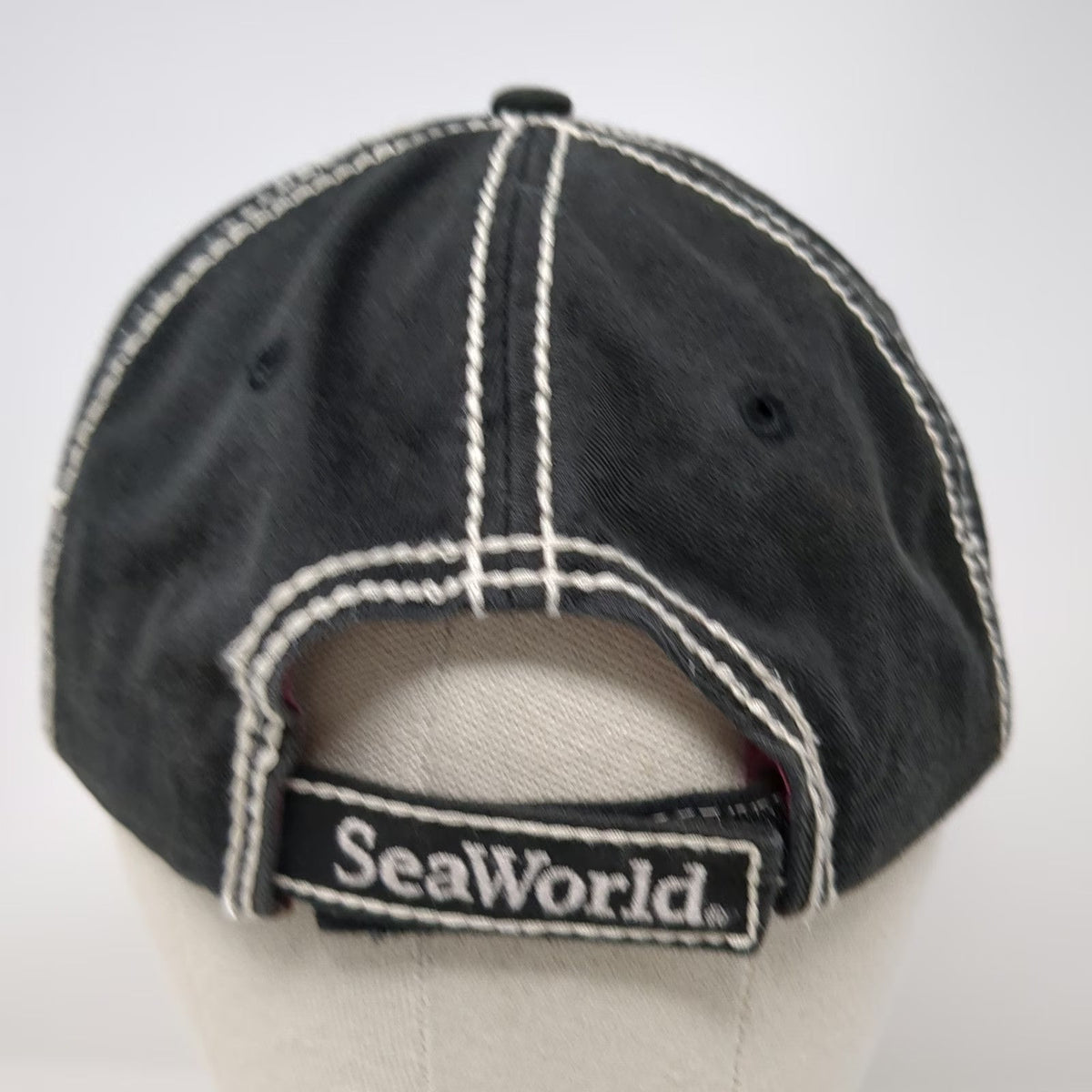 SeaWorld Baseball Cap Black One Size American Flag Orca Contrast Stitch Hat