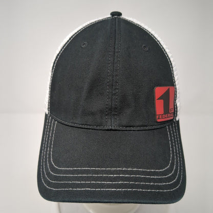 1st Federal Snapback Trucker Hat Black M/L Adjustable Mesh Back Richardson