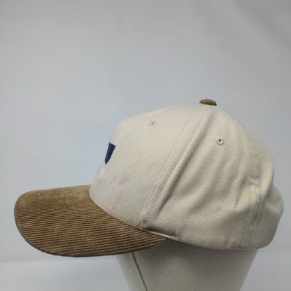 Brixton Snapback Hat Tan OSFA Adjustable Embroidered Corduroy 6 Panel