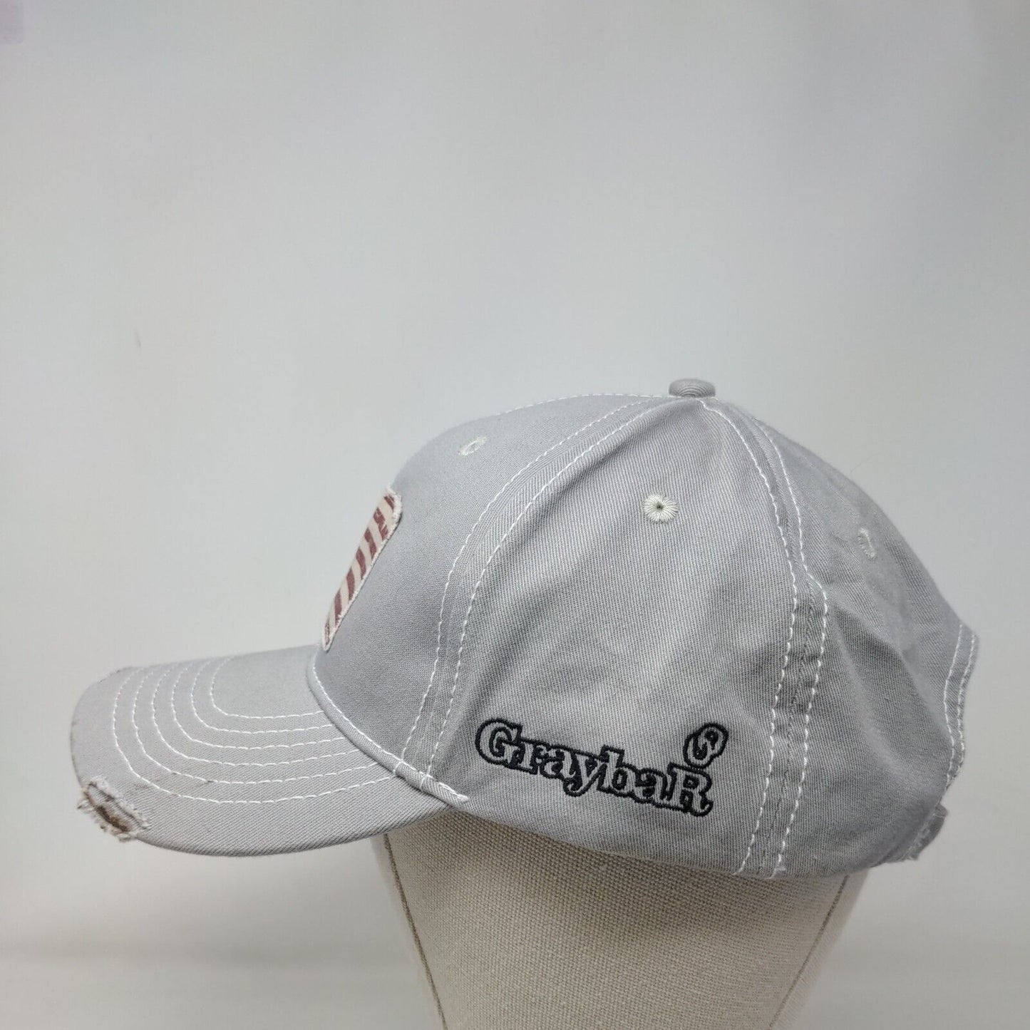 American Flag Graybar Slideback Hat Gray OSFA Embroidered K-Products