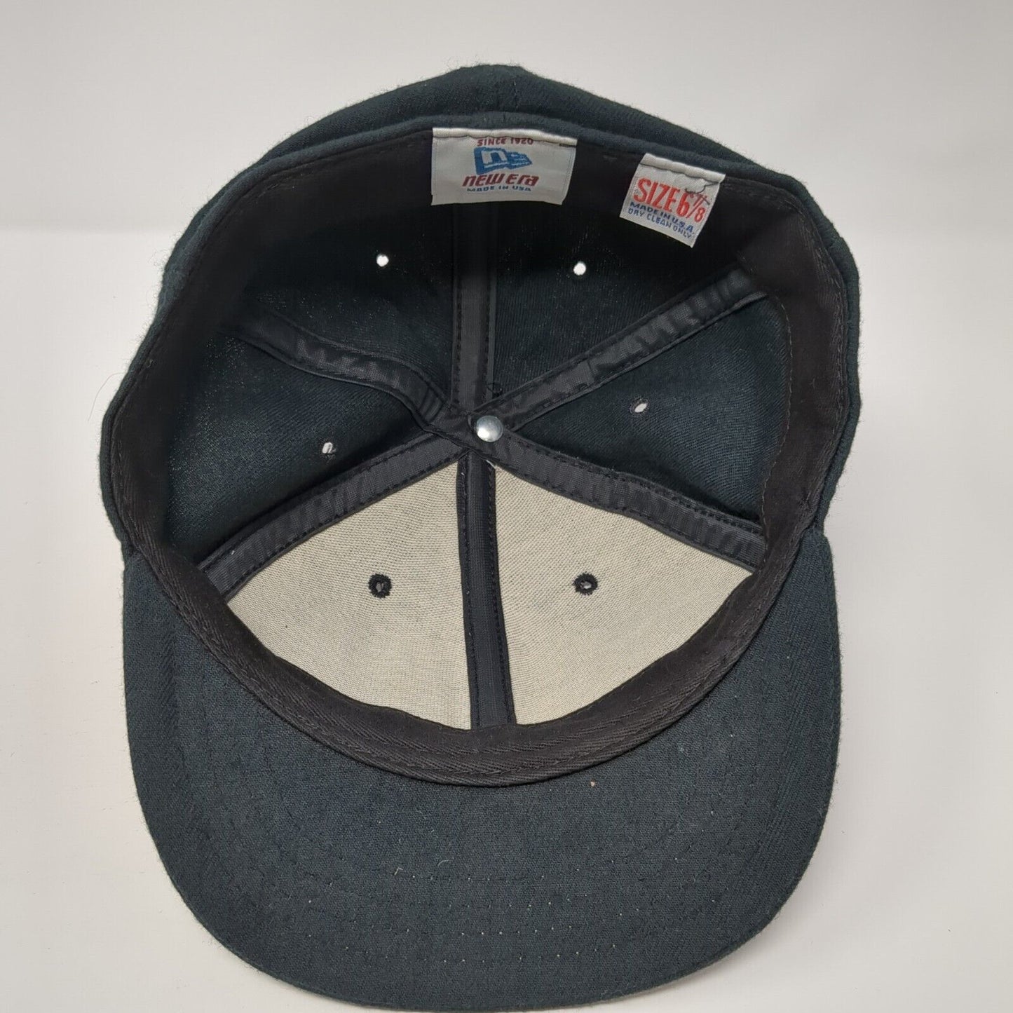 New Era Fitted Hat Black 6 7/8 Solid Blank 6 Panel Vent Holes Outdoor