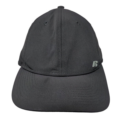 Russell Fitted Hat Black One Size Embroidered Breathable Vented Holes