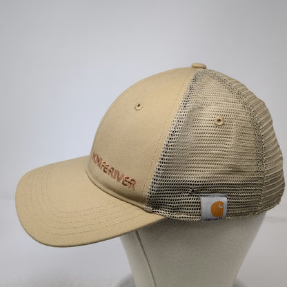 Carhartt Trucker Hat Beige OS Kniferiver American Flag Mesh Embroidery Snapback