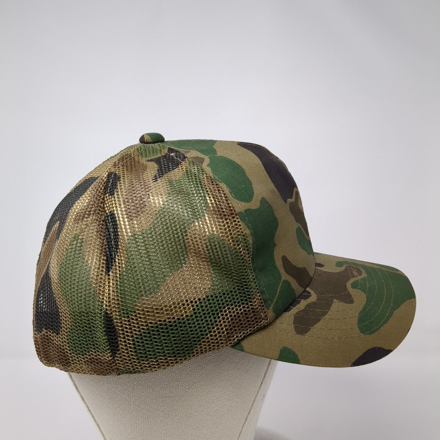 YoungAn Strapback Trucker Hat Camouflage One Size Adjustable Mesh Back Blank