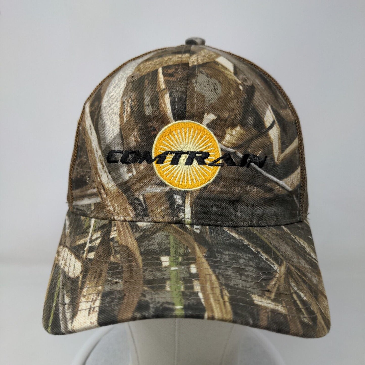 Comtrain Snapback Mesh Back Trucker Hat Camo One Size Embroidered