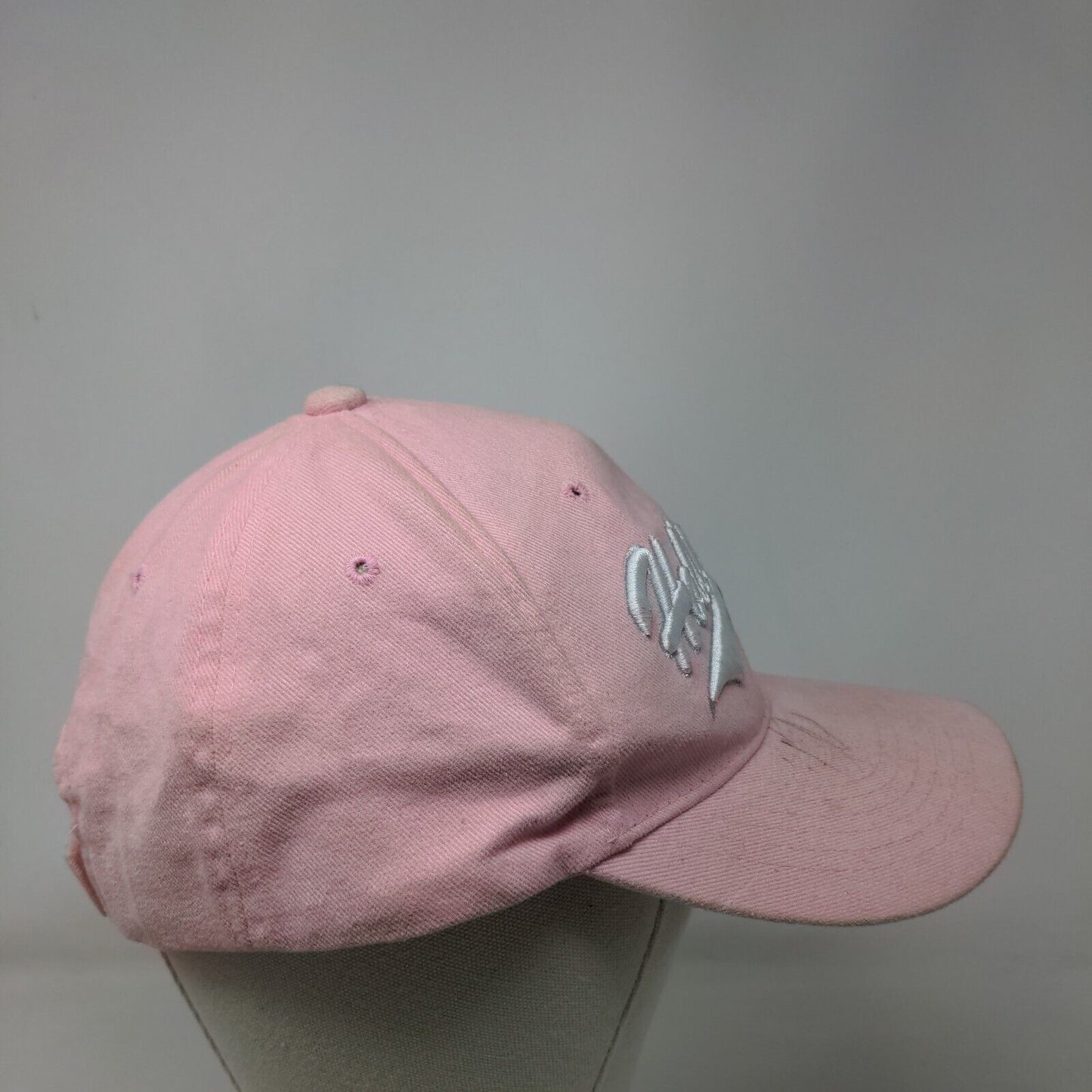 Hollywood Strapback Hat Pink OSFA Adjustable Embroidered 6 Panel Cotton