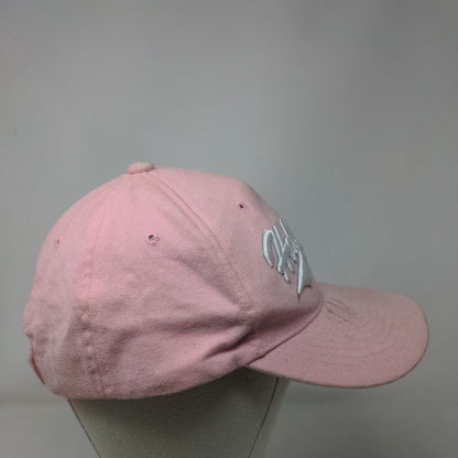 Hollywood Strapback Hat Pink OSFA Adjustable Embroidered 6 Panel Cotton