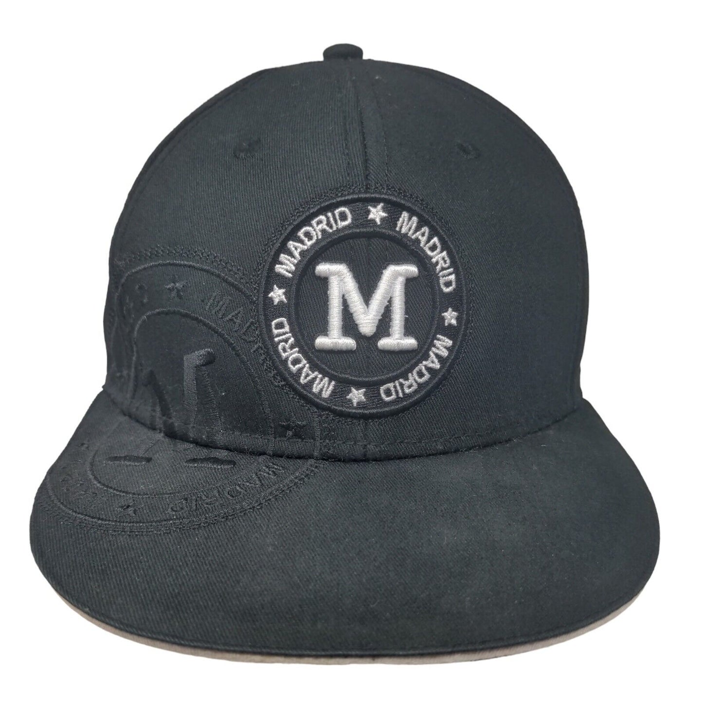Robin Ruth Men's Snapback Hat black Embroidered Madrid Logo 100% Cotton