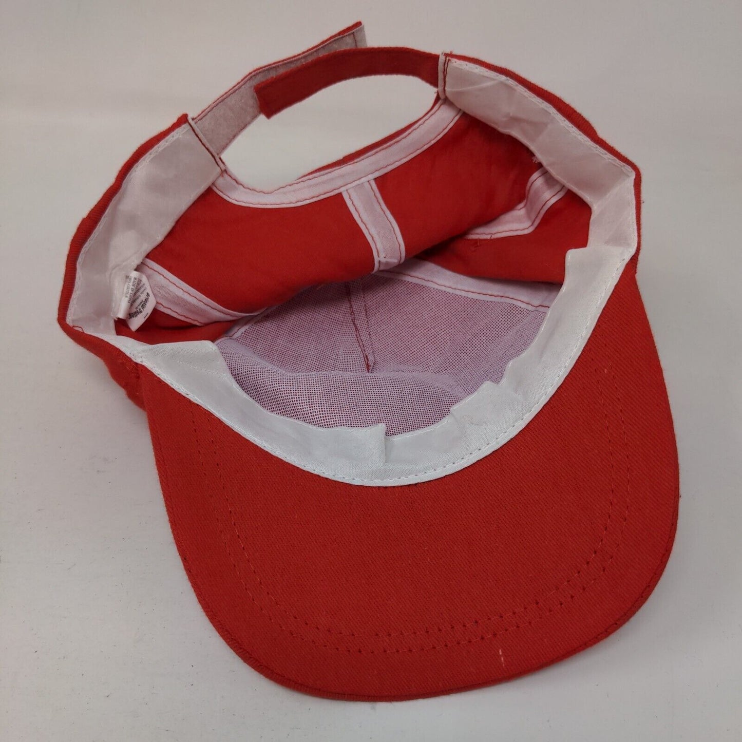 Cross Strapback Hat Red One Size Adjustable 5 Panel Cotton Oriental Trading