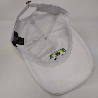 Kiss Me I'm Irish Slideback Hat White OSFM Embroidered Clover David and Young