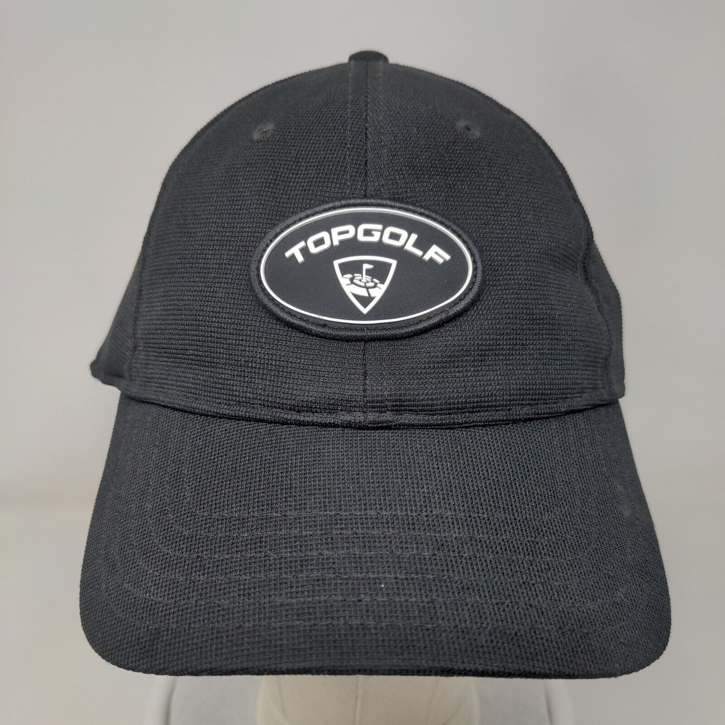 Topgolf Patch Fitted Hat Black Large/XL 6 Panel Vent Holes Callaway