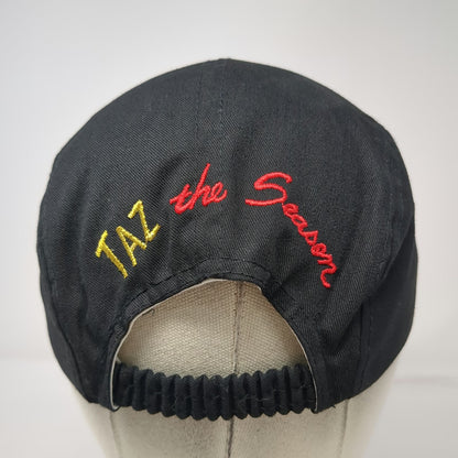 Looney Tunes 5 Panel Hat Black Vintage Taz the Season Christmas Lights Holiday